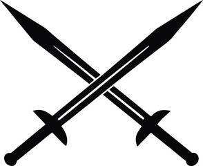 Crossed swords silhouette vector illustration