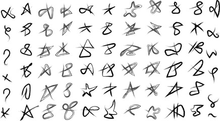 Abstract grunge hand drawn symbols background pattern for creative projects