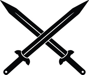 Crossed swords silhouette vector illustration