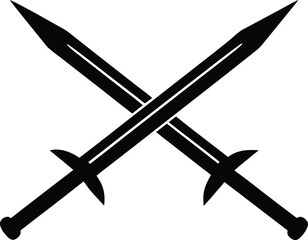 Crossed swords silhouette vector illustration
