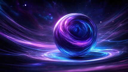 Exploration of cosmic energy sphere outer space digital art galactic environment aesthetic viewpoint abstract concept