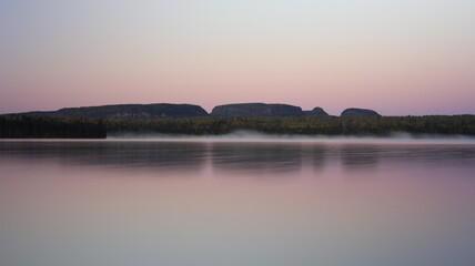 Sunset reflections and the Sleeping Giant
