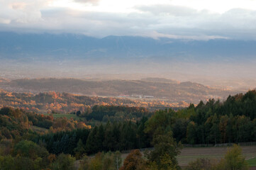 Krajobraz jesienią, Góry