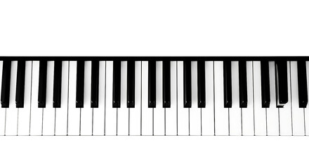 Fototapeta premium Closeup of piano keys isolated on transparent background