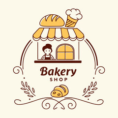 Vector art of bakery shop logo