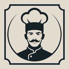 Chef Icon Emblem Culinary Expert Design Logo Badge Restaurant Symbol Cook Illustration Gastronomy Cuisine Template Food Gourmet Kitchen Vector
