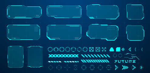 Set Vector futuristic HUD Frame Vector Editable
