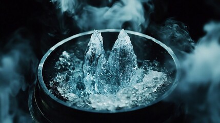 Mineral crystallization process shown a high temperature pressure vessel