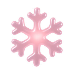 Obraz premium PNG Glossy pink snowflake illustration.