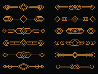 Vintage art deco header illustration with elegant  design elements for premium card, poster, and invitation layouts