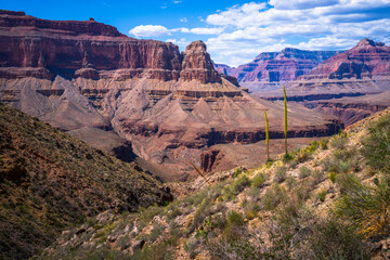 hiking in grand canyon national park in arizona, usa