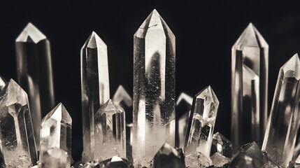Mineralogical sample of quartz crystallographic axes labeled