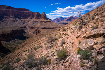 hiking in grand canyon national park in arizona, usa
