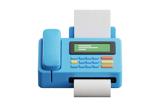 Retro fax machine with paper, perfect for adding a nostalgic touch to your office or technology design project, bringing back vintage vibes with modern appeal