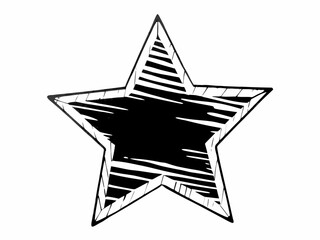 Handmade star illustration with torn paper edges vector art