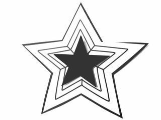 Fototapeta premium Minimalist paper collage star shape vector art