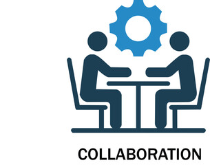 Collaboration Icon Illustration: Teamwork, Partnership & Business Cooperation Concept. Resize and Editable, EPS 10.