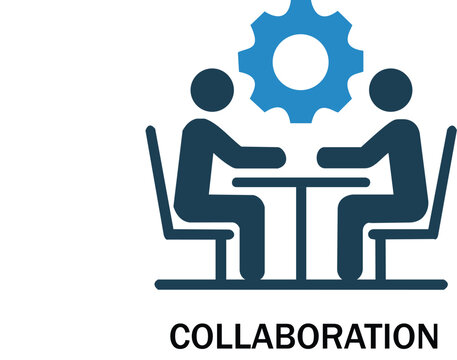 Collaboration Icon Illustration: Teamwork, Partnership & Business Cooperation Concept. Resize and Editable, EPS 10.