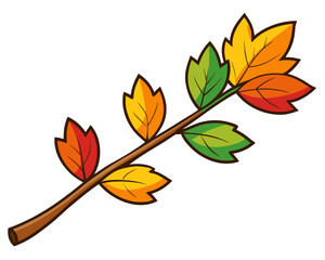 autumn leaves branch vector illustration