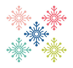 Winter-Themed Snowflake Vector Illustration Showcasing Elegant Ice Crystal Patterns Ideal for Holiday Greeting Cards, Seasonal Projects, and Frozen Landscape Designs