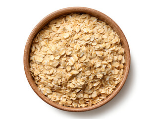 Plain oatmeal cereal bowl top view