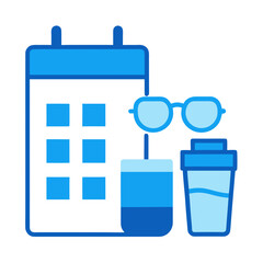 Healthy hydration schedule vector illustration for wellness and fitness planning