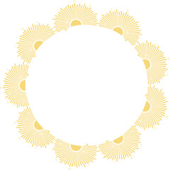 Sunrise and birds frame. Sunny morning template. Frame with empty space for your text