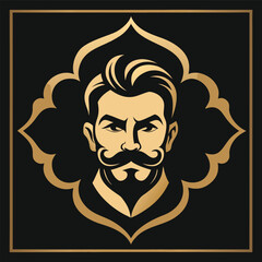 Exquisite Portrait Emblem for Premium Gentleman's Club in Gold