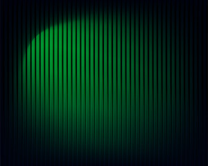 Thousand glass ripple effect background with vertical gradient lines blending dark navy and green tones for sleek modern abstract design and futuristic digital artwork. Vector illustration.