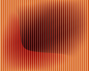 Thousand glass ripple effect background with vertical lines blending deep red, orange, and black tones for dramatic modern abstract gradient design and digital artwork. Vector illustration.