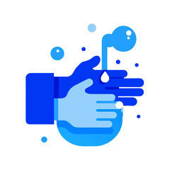 Detailed vector illustration showing step-by-step handwashing process isolated on white background