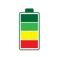 set of colored markers battery icon