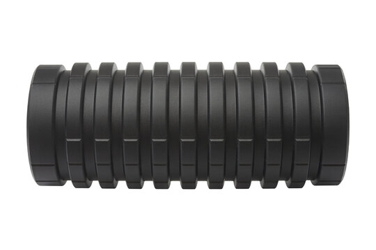 Black textured foam roller for muscle recovery and pain relief, perfect for fitness enthusiasts and athletes seeking self-care