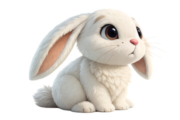 white rabbit isolated on white