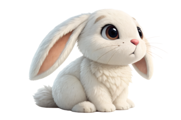 white rabbit isolated on white