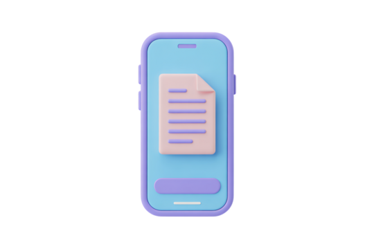 Modern smartphone interface displaying document, perfect for business apps, digital contracts, and secure online transactions, ready to streamline your workflow