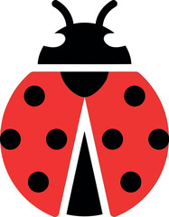 Bright red ladybug insect cute cartoon art illustration vector