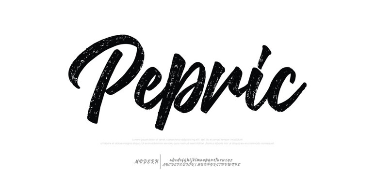 Pepric signature Font Calligraphy Logotype Script Brush Font Type Font lettering handwritten