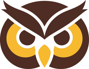 Wise owl logo emblem minimalist graphic design vector