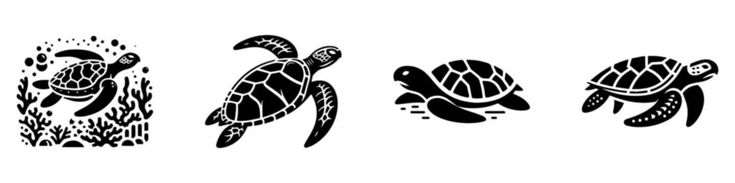 Sea Turtle Illustrations: A Collection of Aquatic Creatures.