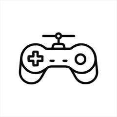 Drone Remote Controller with Two Joysticks Outline Vector Icon for UAV Operation, Remote Piloting, and Drone Control Design