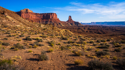 hiking the wilhite trail near moab in canyonlands island in the sky in utah, usa