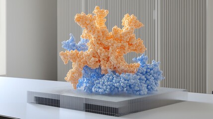 Molecular dynamics simulation of solvated protein on a monitor