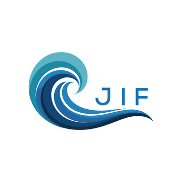 Wave Ocean Logo Design with Text JIF Later Logo, Creative Ocean Wave Symbol with Text 
