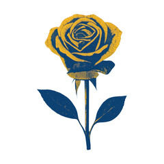 Fototapeta premium PNG Vintage yellow rose illustration