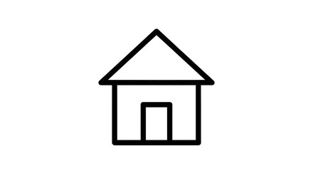 Outline Minimalist Home House Icon - Real Estate and Navigation Symbol