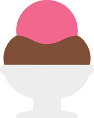 Strawberry chocolate ice cream sundae dessert sweet treat vector