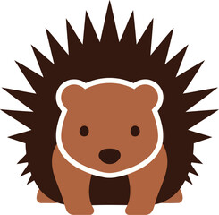 Cute cartoon hedgehog icon vector art adorable woodland animal illustration vector