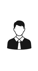 Simple Black and White User Profile Icon: Placeholder Avatar for Business or Personal Accounts