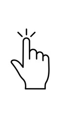 Outline Finger Click Pointer Icon PNG &ndash; Hand Cursor Tap Gesture Vector
